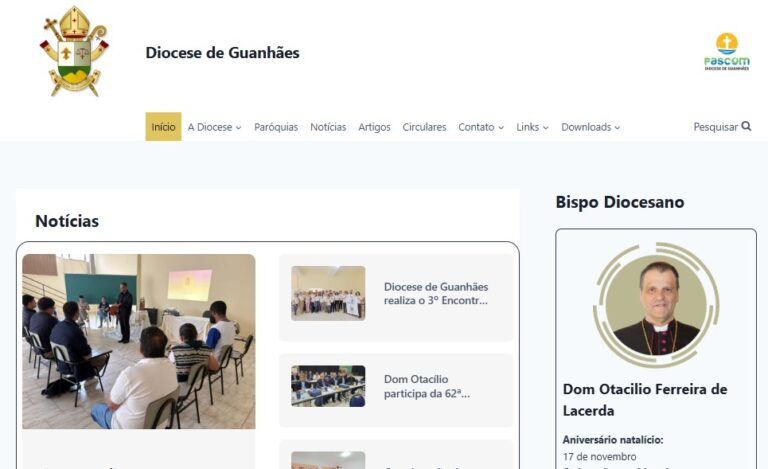 Diocese de Guanhães apresenta novo site com foco em acessibilidade e comunhão